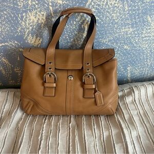 Tan Leather Coach Bag Y2K soho Shoulder Bag